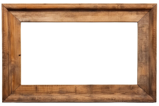 isolated illustration of wood picture photo frame. Created with Generative AI