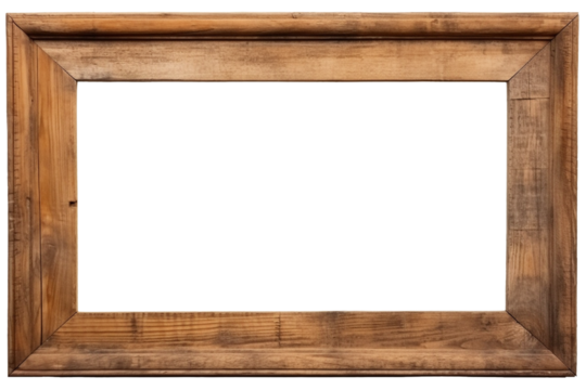 isolated illustration of wood picture photo frame. Created with Generative AI
