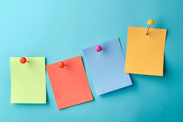 Different colored sheets of note papers.