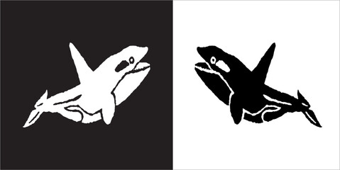 Illustration vector graphics of whale icon