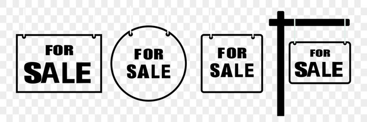 For sale sign. For sale sign isolated vector sign on transparent background. Sold signs sale signs vector icons eps10