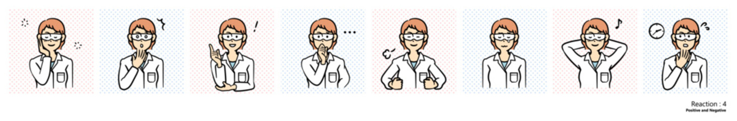 人物イラスト｜研究員（リアクション4）