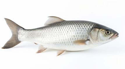 A Silver Carp on a white background