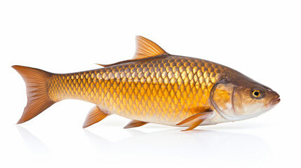 Fish - A Common carp on a white background