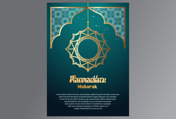 Free vector realistic ramadan greeting card template
