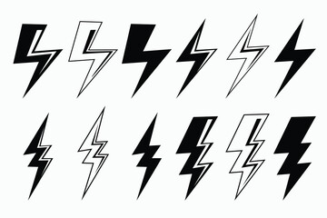 lightning icon set ,thunder icon,electric power,electric fish,thunder,Fast speed power,Flash icon,Lightning bolt sign - obrazy, fototapety, plakaty
