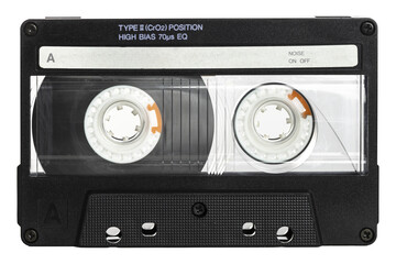 old black audio cassette isolated