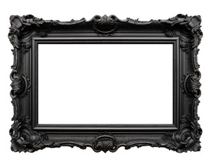 black rectangular frame isolated on a transparent background