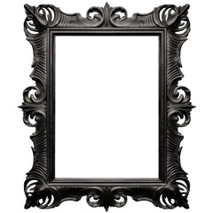 black rectangular frame isolated on a transparent background
