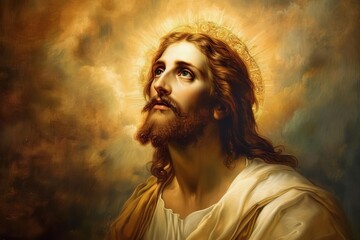 Serene portrait of jesus as the light of salvation Guiding souls to redemption