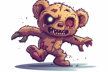 Zombie bear cartoon