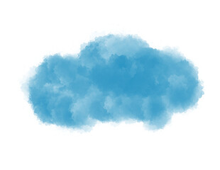 Cloud watercolor ink icon, doodle design illustration for backgroud element
