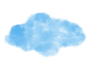 Cloud watercolor ink icon, doodle design illustration for backgroud element