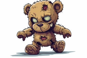 Zombie bear cartoon