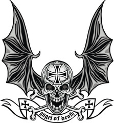 Gothic sign with skull, grunge vintage design t shirts