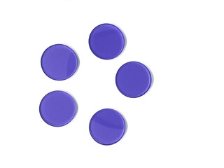 円形のアクリル｜紫、集合、シンボル、抽象的、幾何学、図形、花、プラスチック、デザイン