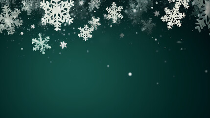 Fototapeta premium Beautiful winter Christmas glowing background with falling snowflakes, winter background