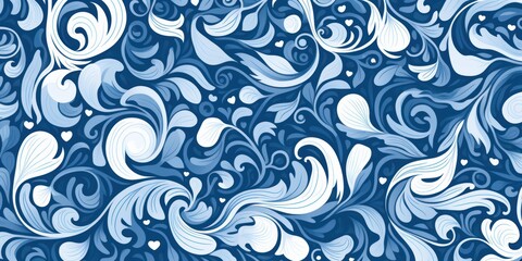 azure random hand drawn patterns, tileable, calming colors vector illustration pattern
