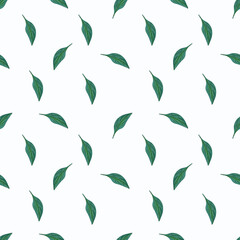 summer watercolor pattern with green leaves