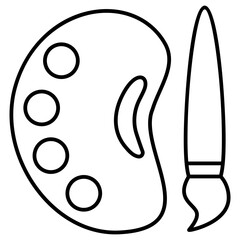 palette and paintbrush for drawing