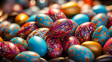 Fototapeta na wymiar Easter eggs with a unique pattern (Generative AI)