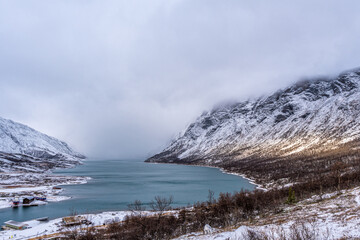 View of the Gjende lake in Norway