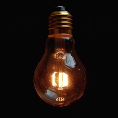 Light bulb glowing in the dark