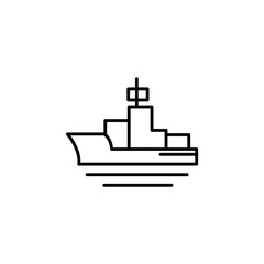 Submarine Warship Icon, Editable Stroke EPS 12