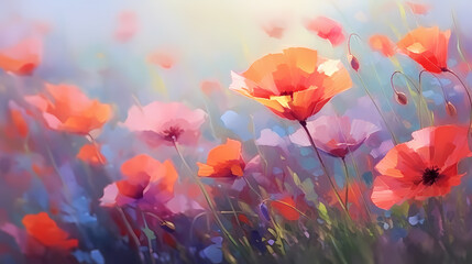Obraz premium Colorful flowers background, spring season concept
