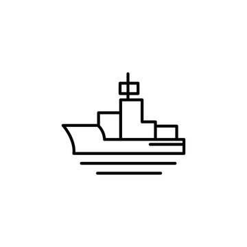 Submarine Warship Icon, Editable Stroke EPS 12