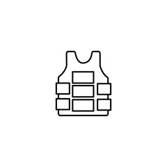 bulletproof vest line style. simple design for graphics, logos, websites, social media, UI, mobile apps, EPS10