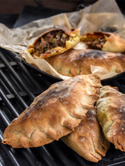 Close-Up of Homemade Fresh Beef Stuffed Empanada - Delicious 4K Ultra HD Image of Savory Pastry