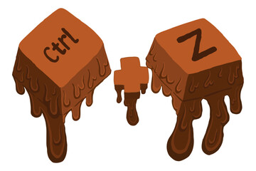 Vector Keyboard Shortcut Keys With Melted Chocolate Theme