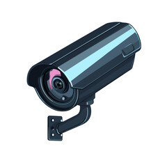 Fototapeta na wymiar CCTV Camera. Security Surveillance System. Vector Illustration isolated on white 
