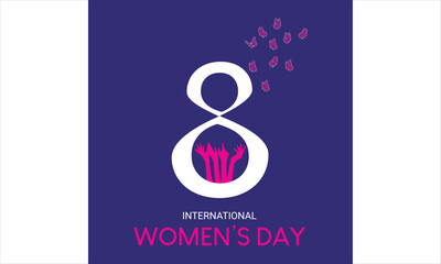 International women's day concept poster, Happy women's Day. Women's day creative design for social media ads.