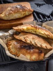 Close-Up of Homemade Fresh Beef Stuffed Empanada - Delicious 4K Ultra HD Image of Savory Pastry