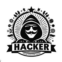 Fototapeta premium hack dark explorer vintage logo illustration