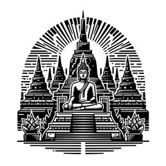 illustration  design logo temple