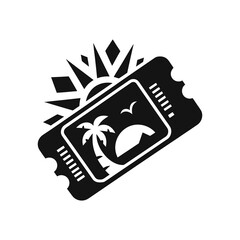 Ticket icon vector. Line raffle ticket symbol