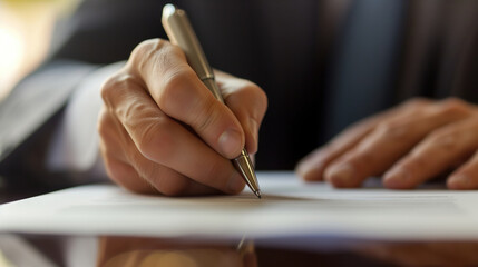 Close-up of Signing Document paper
