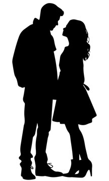 Couple Silhouette, Valentine's day romantic couple silhouette, generative ai.
