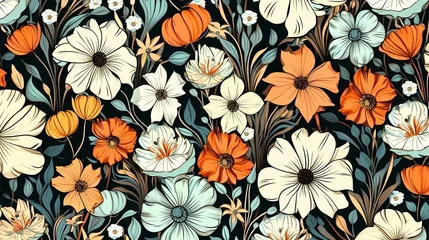 Gordijnen Colorful flowers background, spring season concept © feeng
