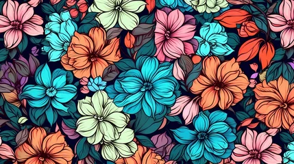 Möbelaufkleber Colorful flowers background, spring season concept © feeng