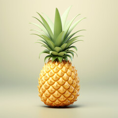 Fresh and juicy single pineapple fruit