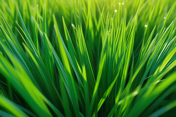 Naklejka premium Background of beautiful young green grass.