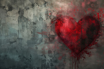 Grunge valentine heart with room for text