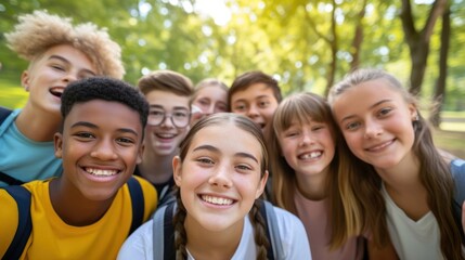 Fototapeta premium Diverse Group of Young People Standing Together Generative AI