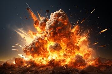Unleash the power of explosive visuals with our extensive collection of realistic explosion effects - obrazy, fototapety, plakaty