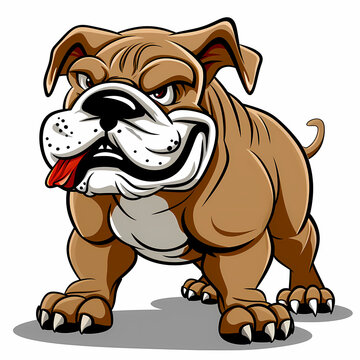 mascot Strong cartoon bulldog