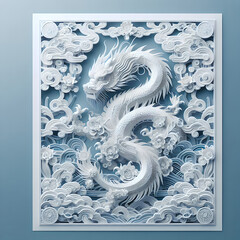 Chinese Dragon New Year Decoration Paper Sculpture